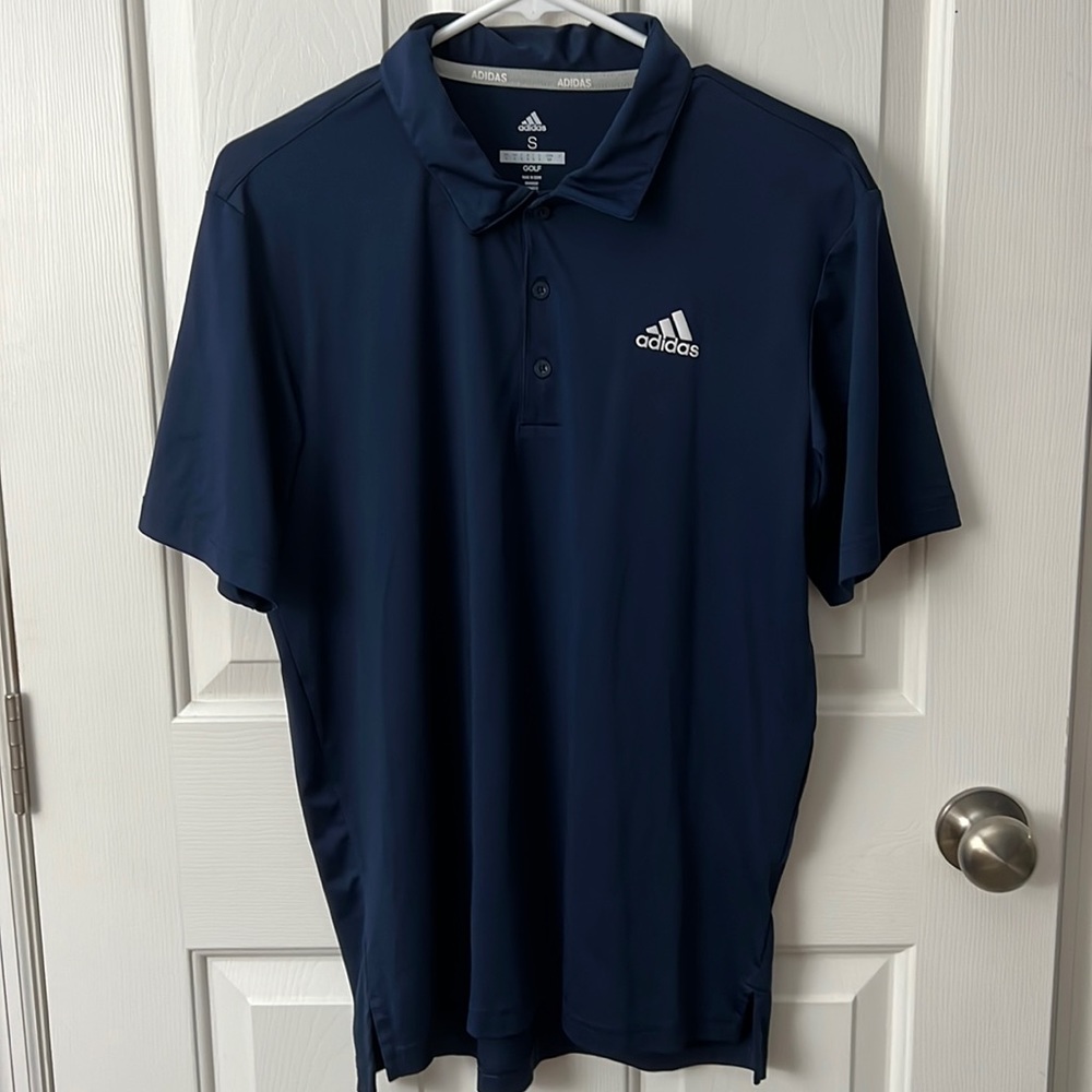 Adidas Dark Blue Golf Men's Polo Lightweight Short Sleeved - Small EUC